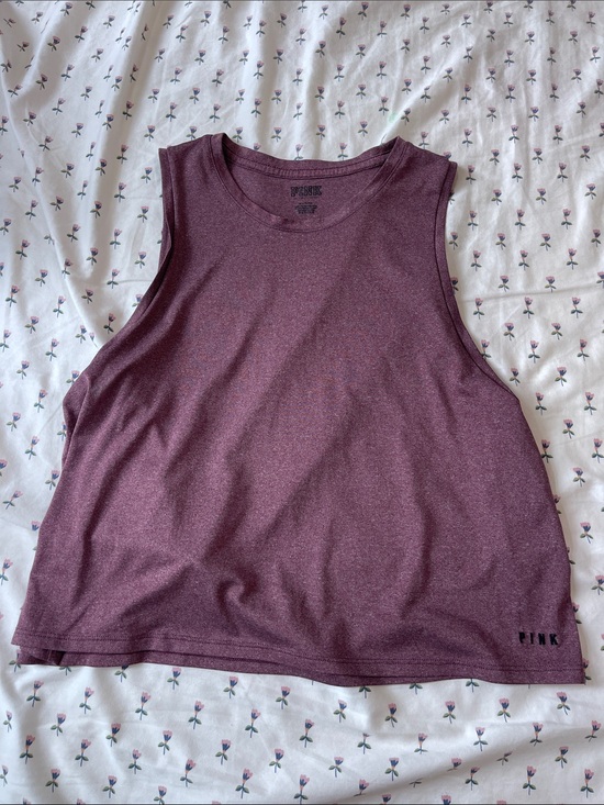 PINK Victoria's Secret Tops - PINK Victoria's Secret Plum Heather Muscle Tank